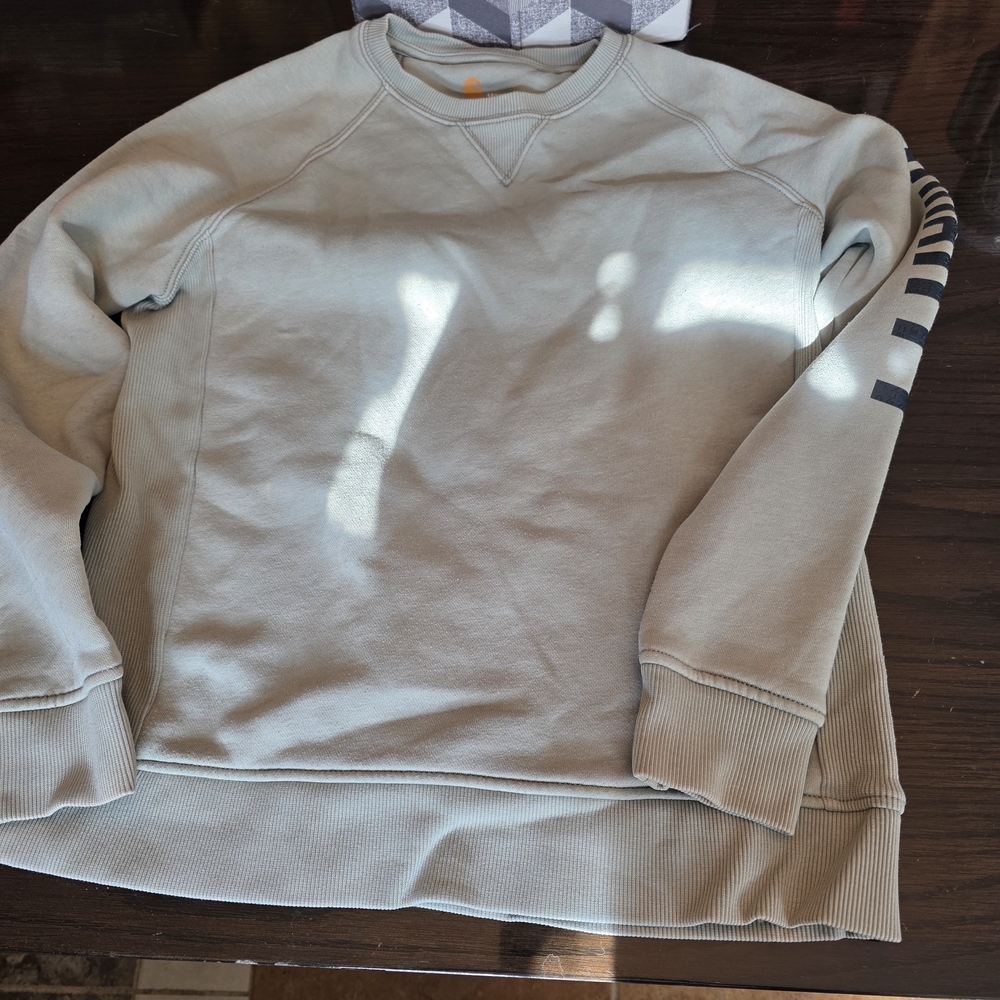 Carhartt Relaxed Fit Midweight Crewneck Logo Sleeve Graphic Sweatshirt In Mint